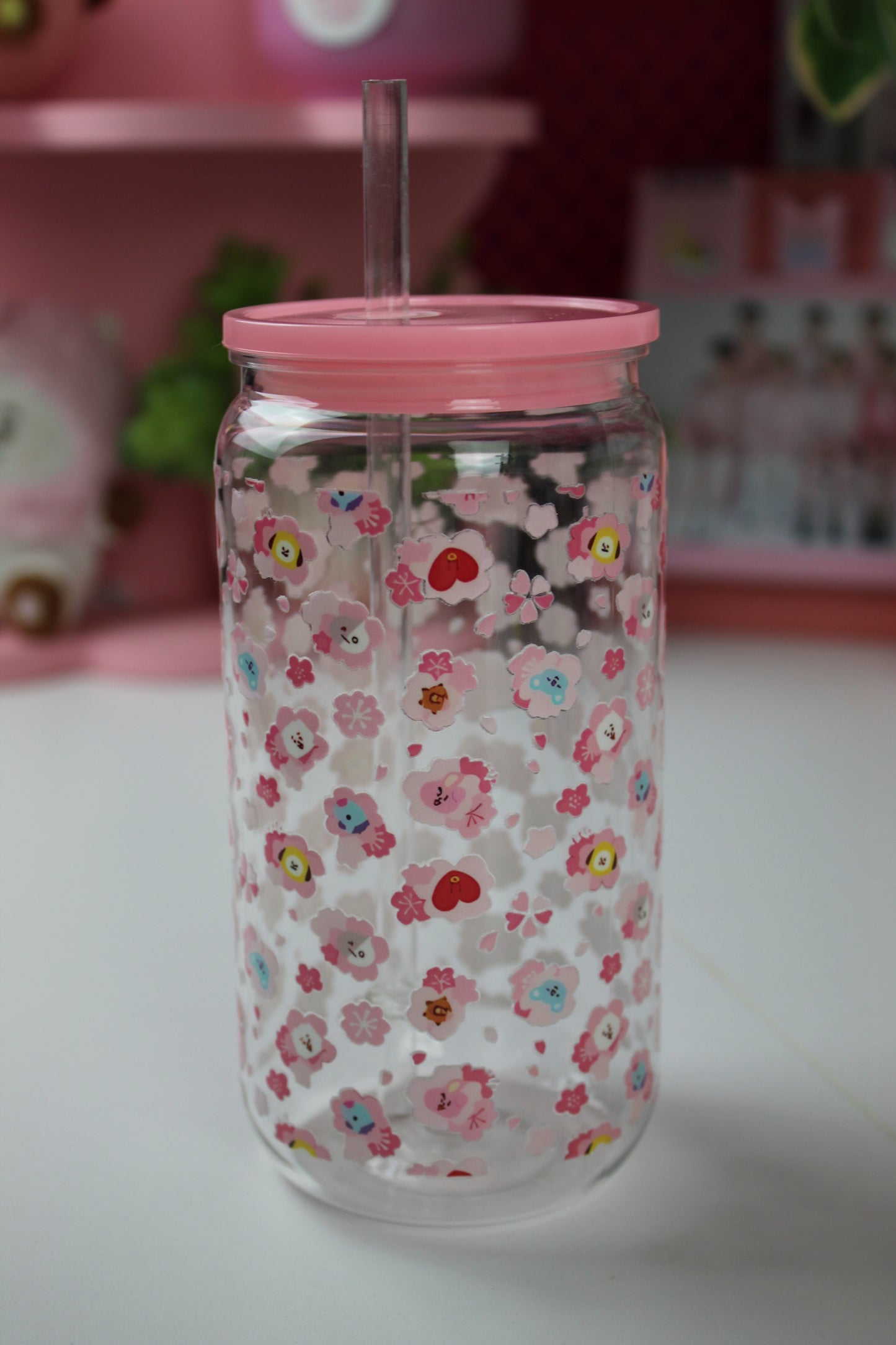 LMTD QTY NEW ADORABLE BT21 Pink PLASTIC 16 oz BTS Cup