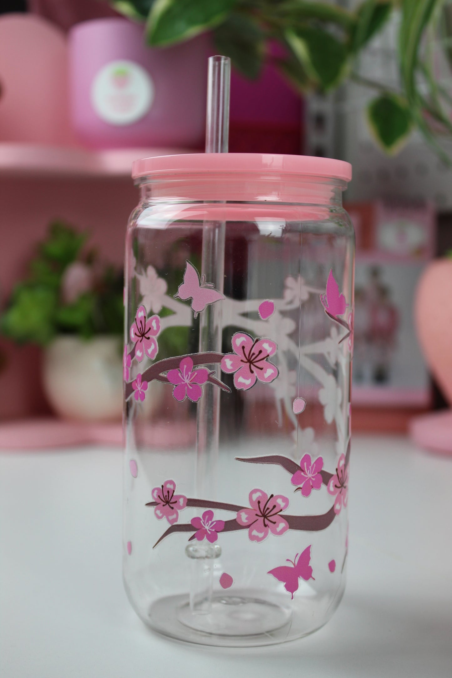 LMTD QTY NEW Pink Sakura Cherry Blossom PLASTIC 16 oz Cup