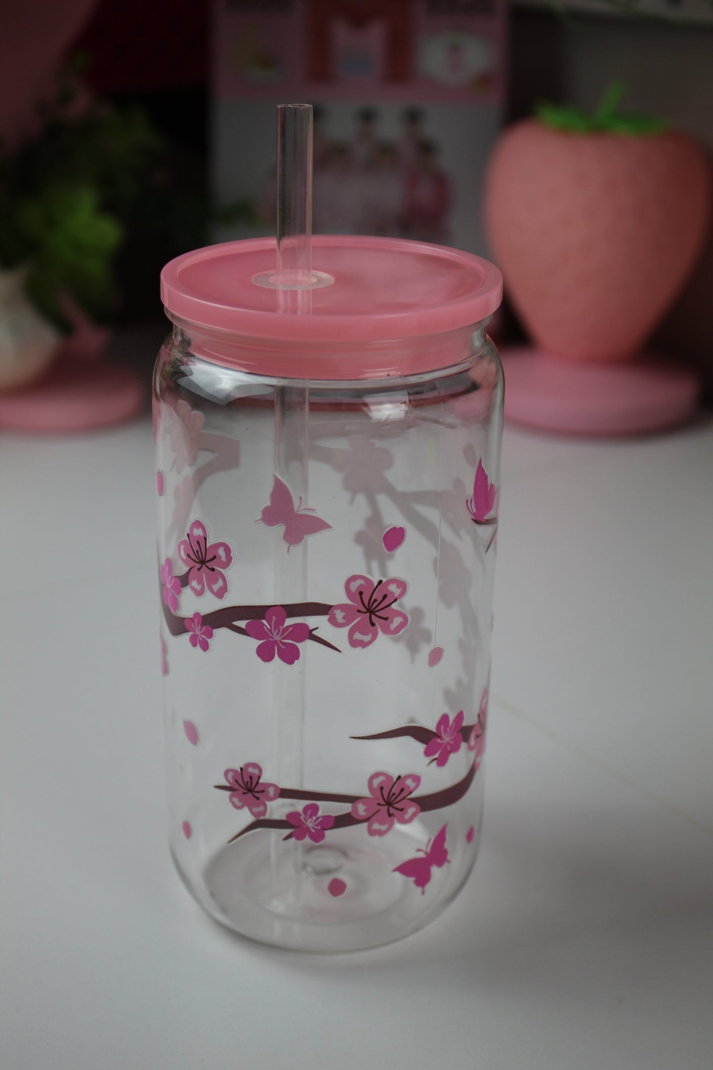 LMTD QTY NEW Pink Sakura Cherry Blossom PLASTIC 16 oz Cup