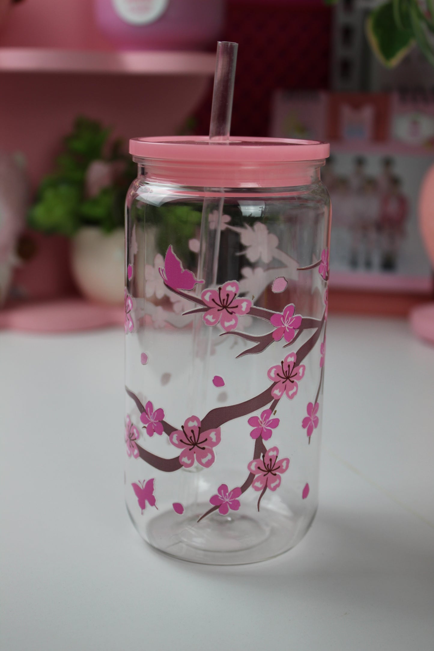 LMTD QTY NEW Pink Sakura Cherry Blossom PLASTIC 16 oz Cup