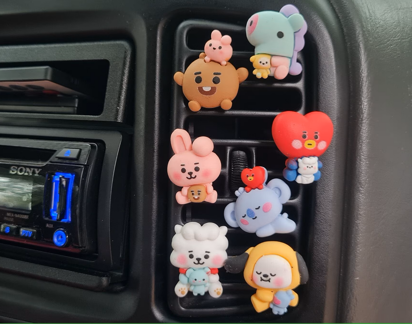 Limited qty left BTS KPOP AC Vent Charm Clips Car decoration / Figures Automobile