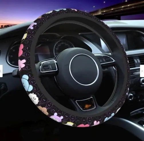 NEW DESIGNS!!! Cute Purple or Black Car Steering Wheel Cover Kpop cute Limited