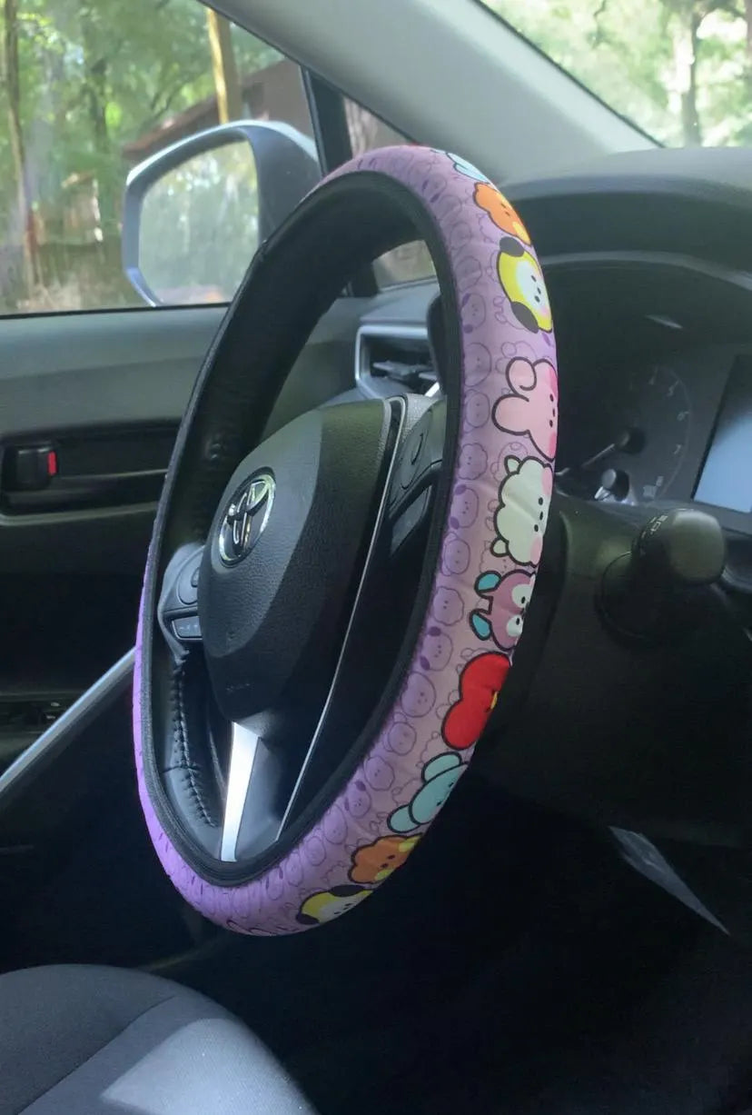 NEW DESIGNS!!! Cute Purple or Black Car Steering Wheel Cover Kpop cute Limited