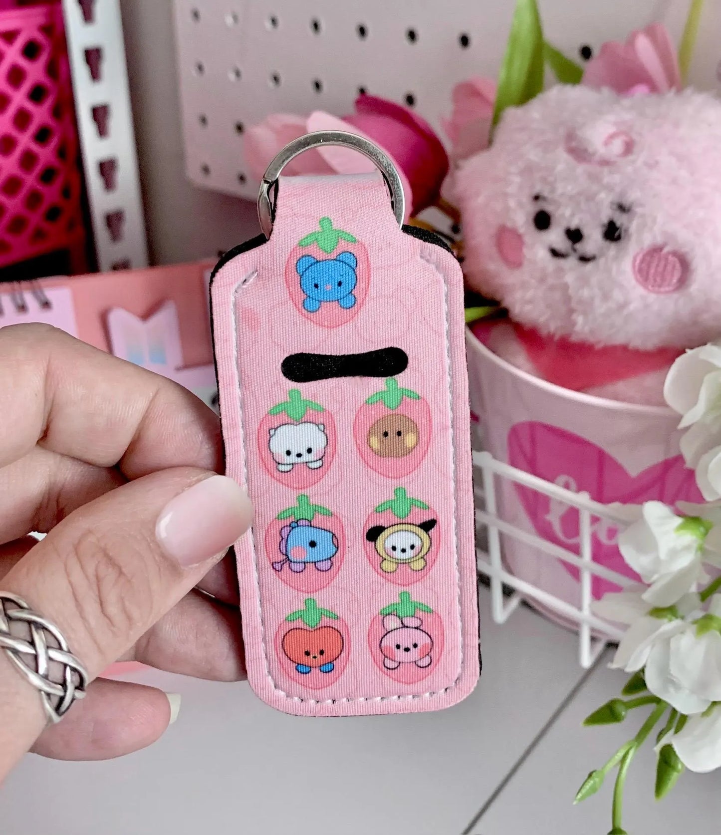 BTS Lipstick balm keychain holder