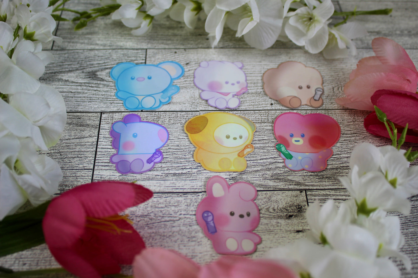 Holographic finish Superstar Babies BTS BT21 Inspired Stickers Super Cute