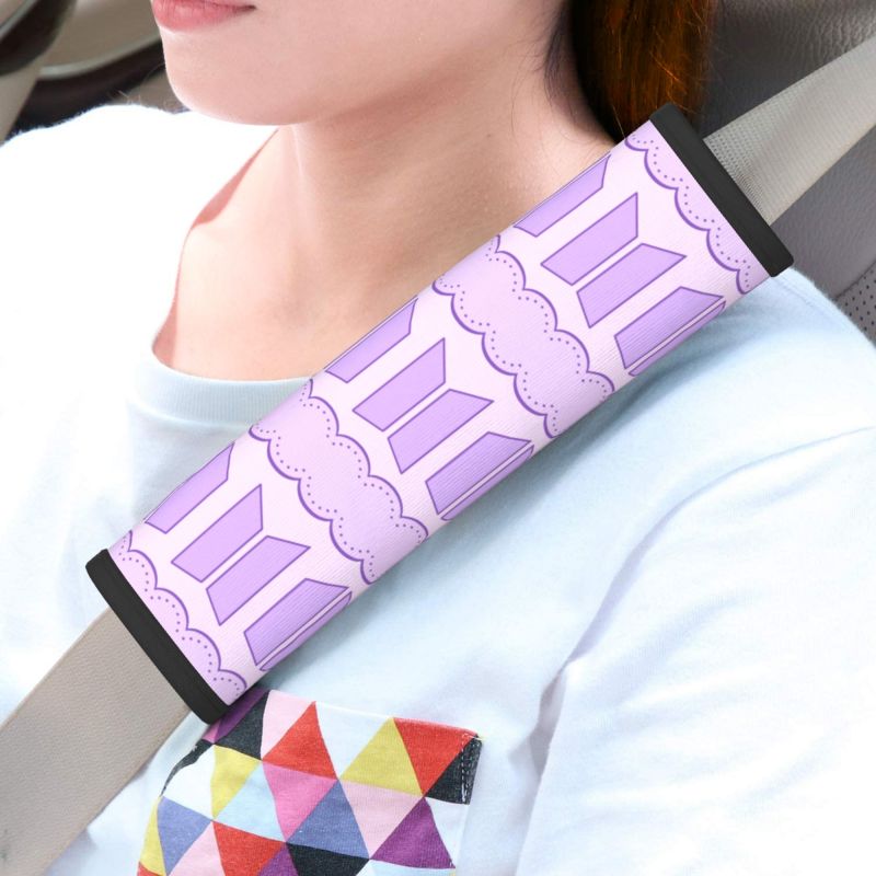 NEW BTS & ARMY logos Purple design Car Seatbelt Cover Automobile KPOP BT21