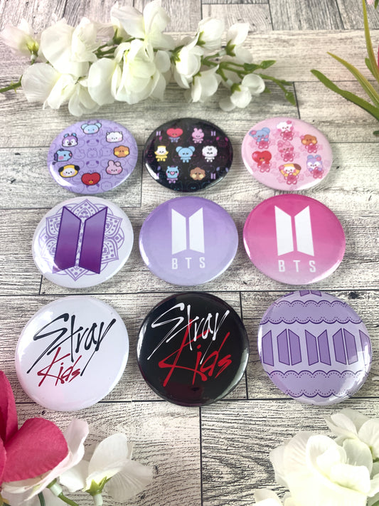 Buttons pins multiple designs BTS SKZ