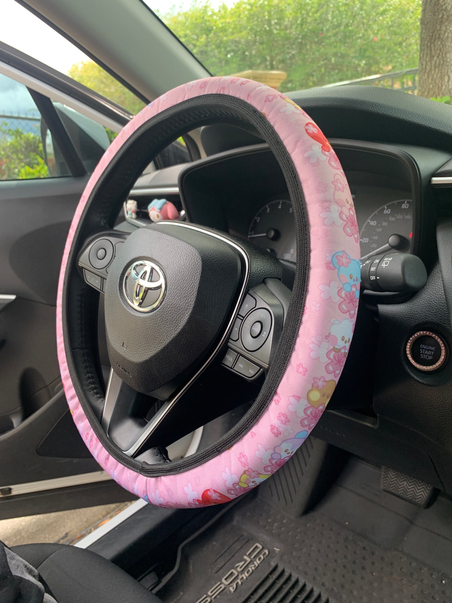 Cute BTS PINK CHERRY BLOSSOM Car Steering Wheel Cover Kpop Limited BT 21