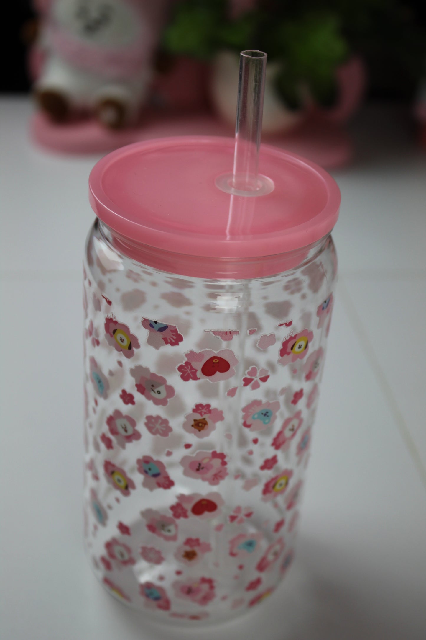 LMTD QTY NEW ADORABLE BT21 Pink PLASTIC 16 oz BTS Cup