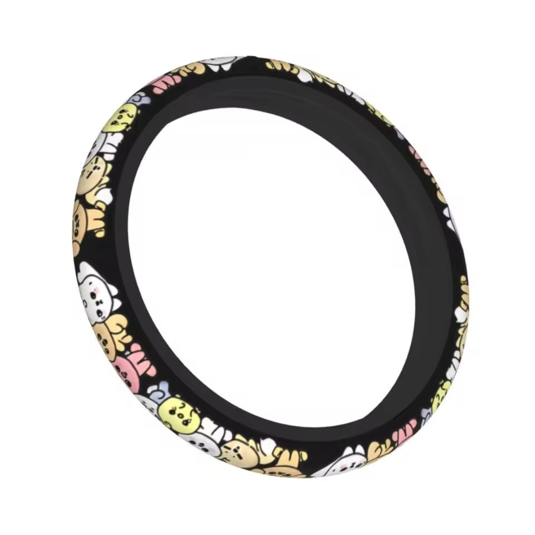 SKZ Cute Pastel or Black Car Steering Wheel Cover Kpop Limited