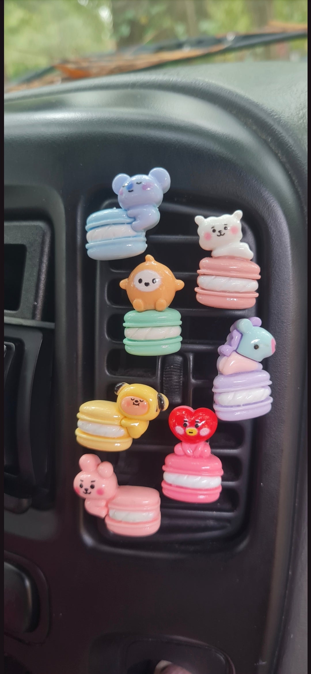 NEW!! LIMITED QTY BTS KPOP MACAROON AC Vent Charm Clips Car decoration / Figures Automobile