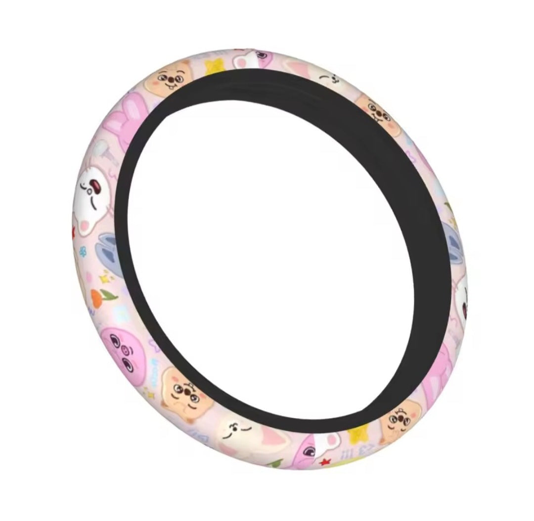 SKZ Cute Pastel or Black Car Steering Wheel Cover Kpop Limited