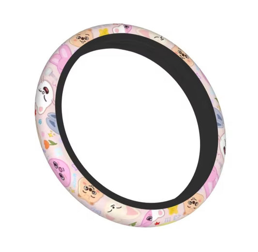 SKZ Cute Pastel or Black Car Steering Wheel Cover Kpop Limited